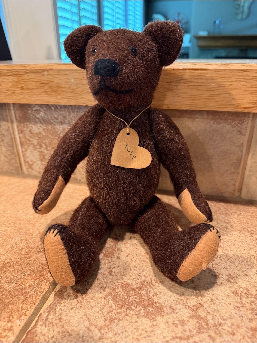 Handmade antique mohair brown bear